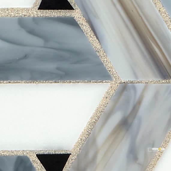 VIVIFY GLASS TRAPEZOID MOSAIC 1X3 - 13X15