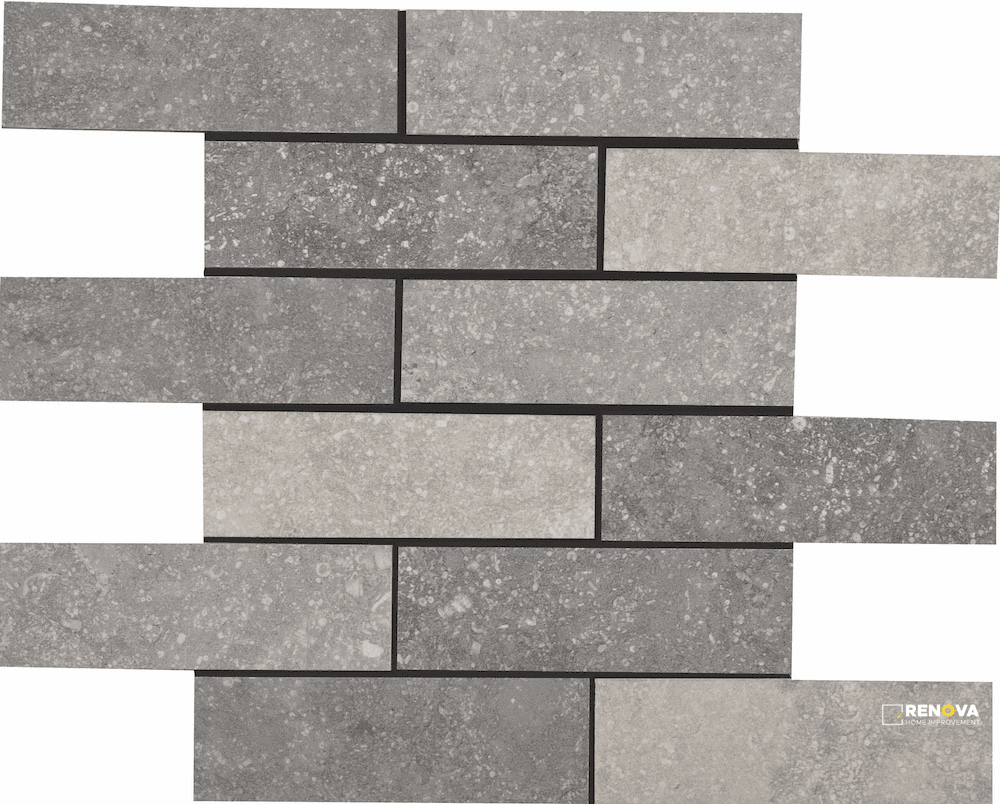 CROSSVILLE BELJN BLEND DARK 2X6 MOSAIC UNPOLISHED .97 SF/SHT