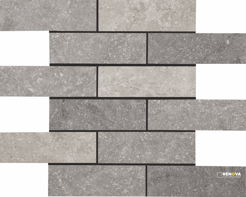 CROSSVILLE BELJN BLEND MEDIUM 2X6 MOSAIC UNPOLISHED .97 SF/SHT