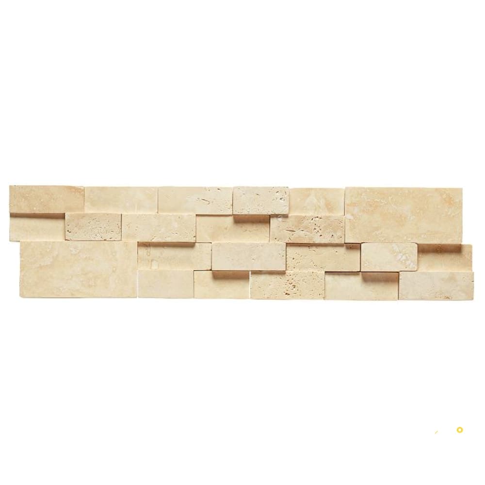 IVORY HONED 3D STACKED STONE 5-7/8" X 24"