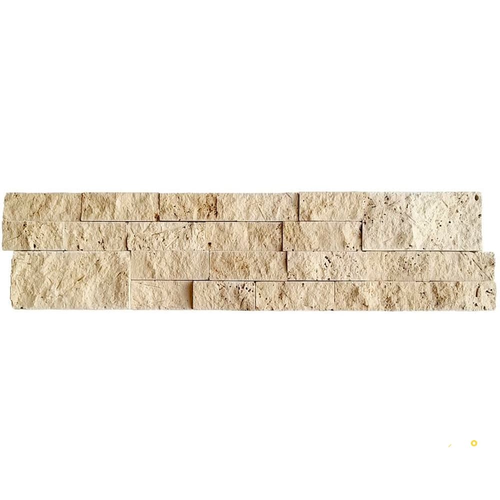 IVORY/NOCE SPLIT FACE 3D STACKED STONE 5-7/8" X 24"