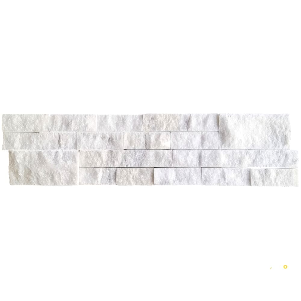 SECIL WHITE SPLIT FACE 3D STACKED STONE 5-7/8" X 24" - ARITI795