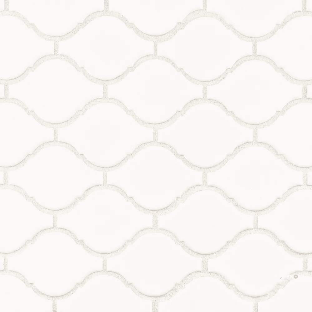 CHAPTER ES - ESSENTIALS ARABESQUE WHITE GLOSS MOSAIC 9.75" X 11.25"