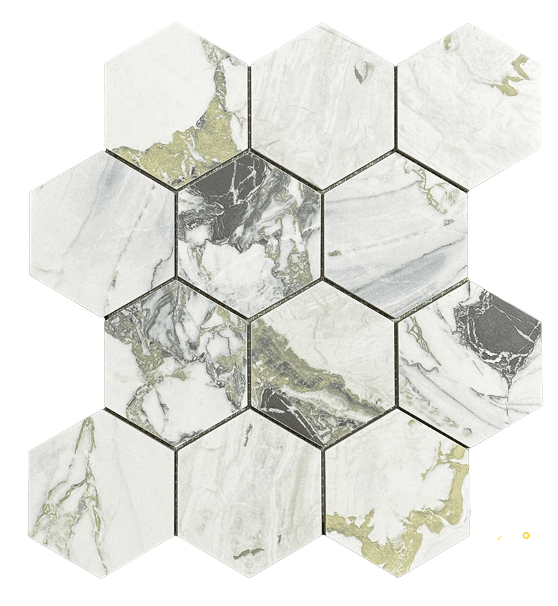 MARMO WHITE BEAUTY NATURAL HEX 4"