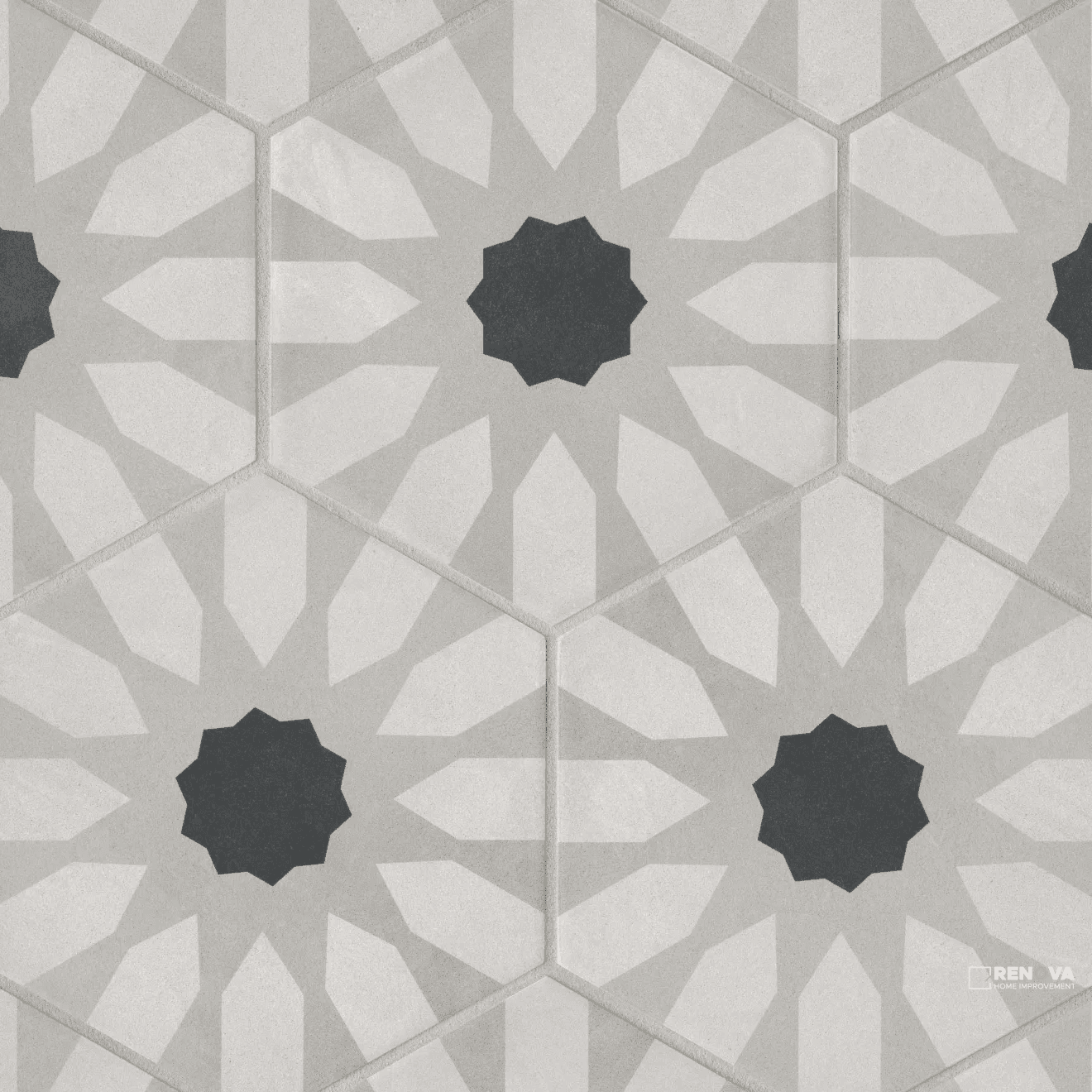 ALLORA MATTE FIORE HEXAGON DECO 8-1/2" X 10"