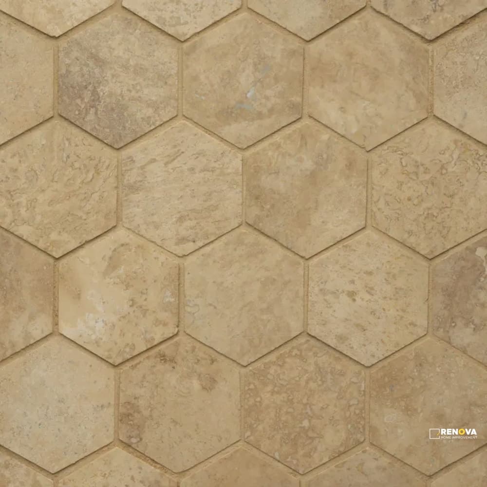 DURANGO HONED HEXAGON MOSAIC 3"