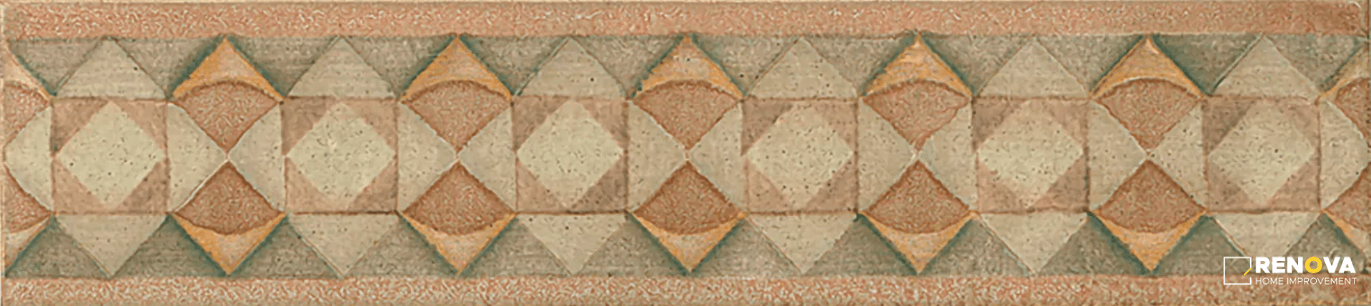 COTTO NATURE GLOSS TIRA VOLTERRA HAND PAINTED LINER 3" X 14"