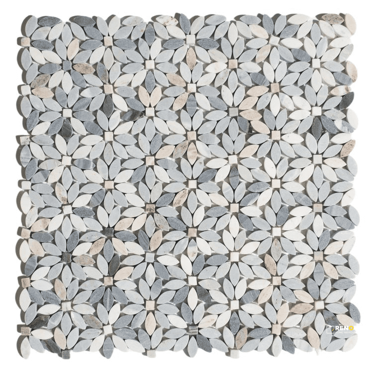 DAISY WILD BLUE MOSAIC 12.75" X 12.5"