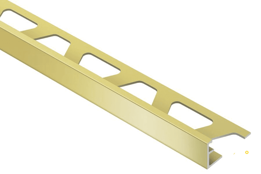 KERDI SCHLUTER SCHIENE A100AM SATIN BRASS "L" SHAPED EDGE TRIM 3/8" - ARIA100AM