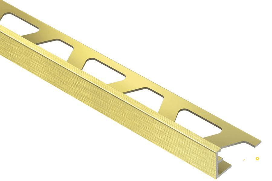 KERDI SCHLUTER SCHIENE A100AMGB BRUSHED BRASS "L" SHAPED EDGE TRIM 3/8" - ARIA100AMGB
