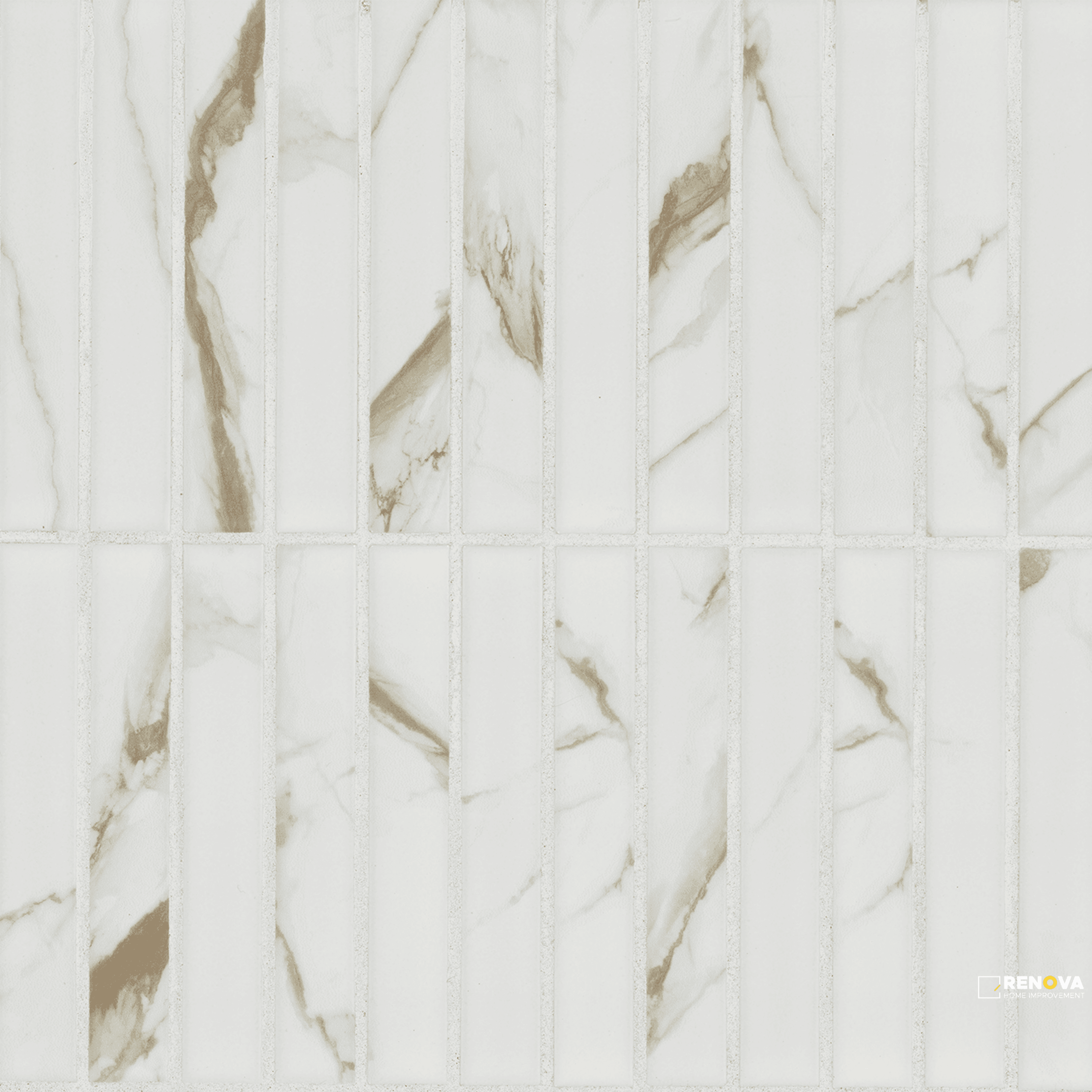 CALACATTA GOLD MATTE 1X6 STACK PATTERN MOSAIC