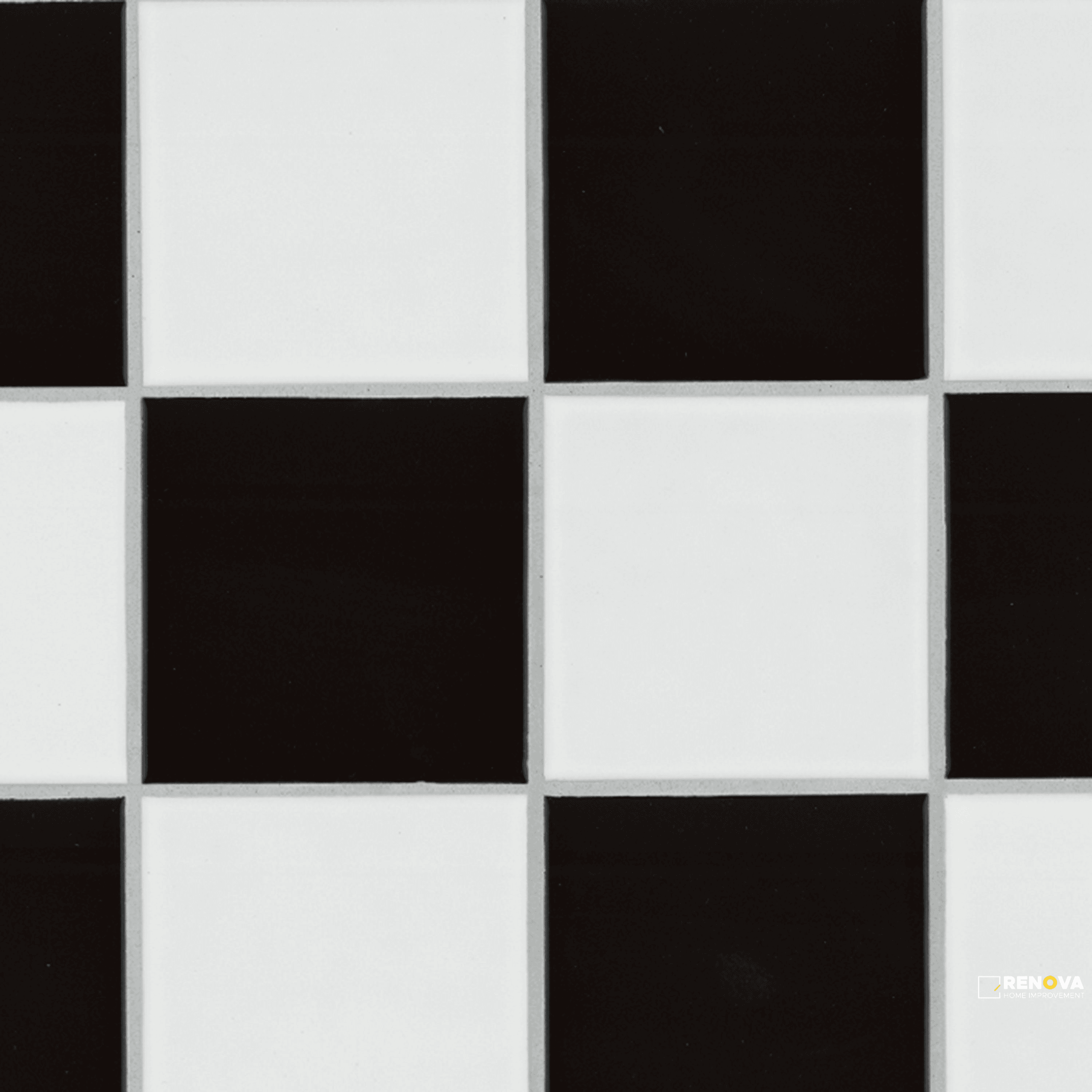 WHITE AND BLACK 4" CHECKERED MATTE MOSAIC - SMOT-PT-RETBIANER-4X4M