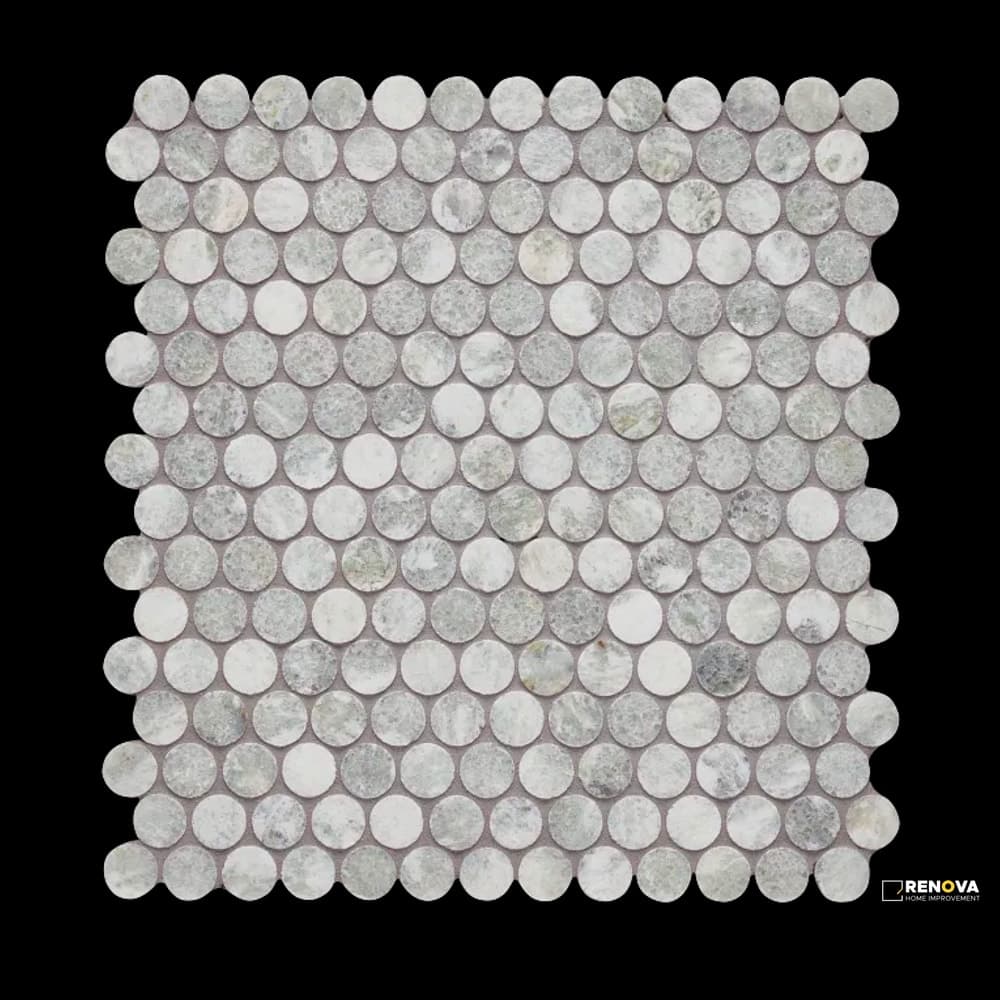JADE HONED PENNY ROUND MOSAIC 3/4"