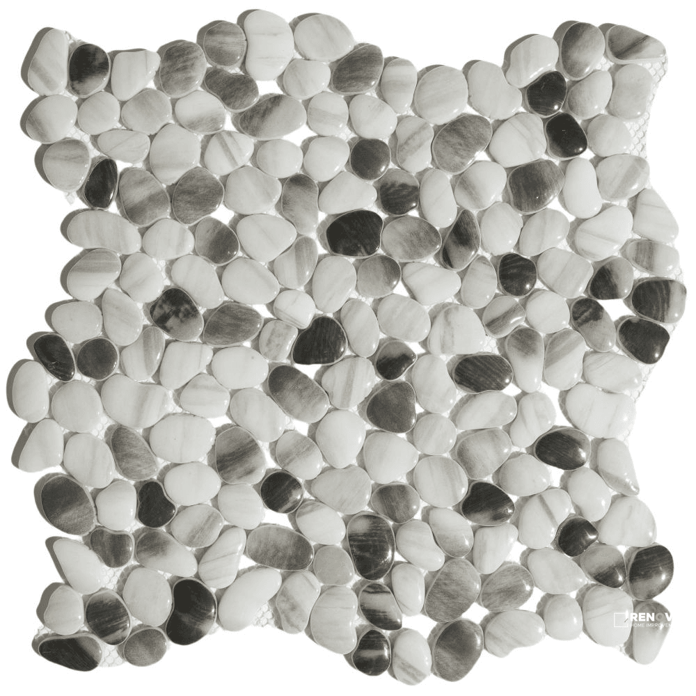ART PEBBLE GREY MOSAIC 12" X 12"