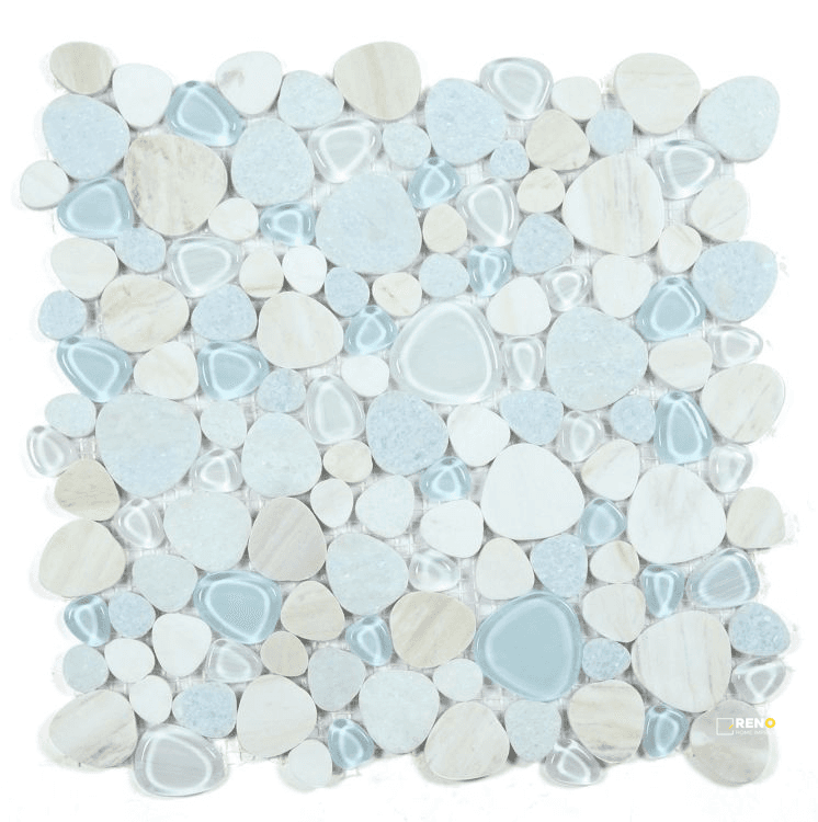 PEACH MARINA GLASS MOSAIC 12" X 12"