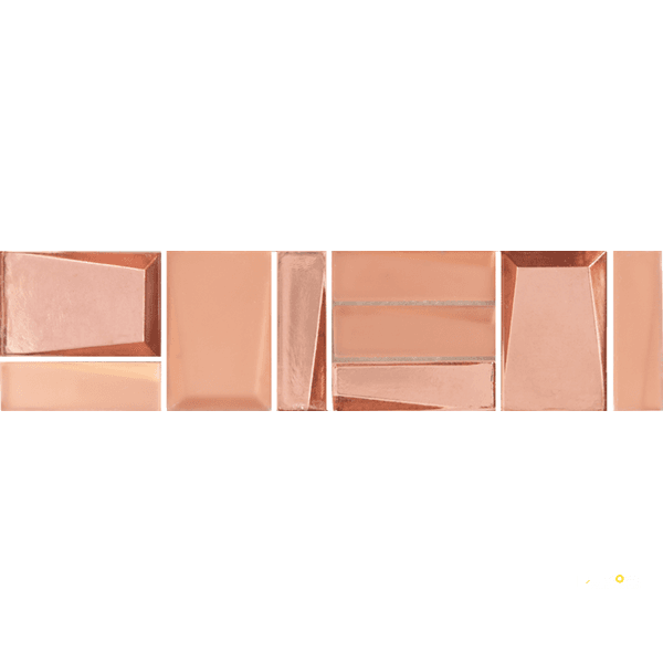 CROSSVILLE SIDEVIEW GLASS COPPER 3X12 ACCENT BAR MIXED