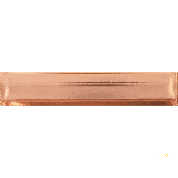 CROSSVILLE SIDEVIEW GLASS COPPER 1-1/8X6 LINER BAR POLISHED