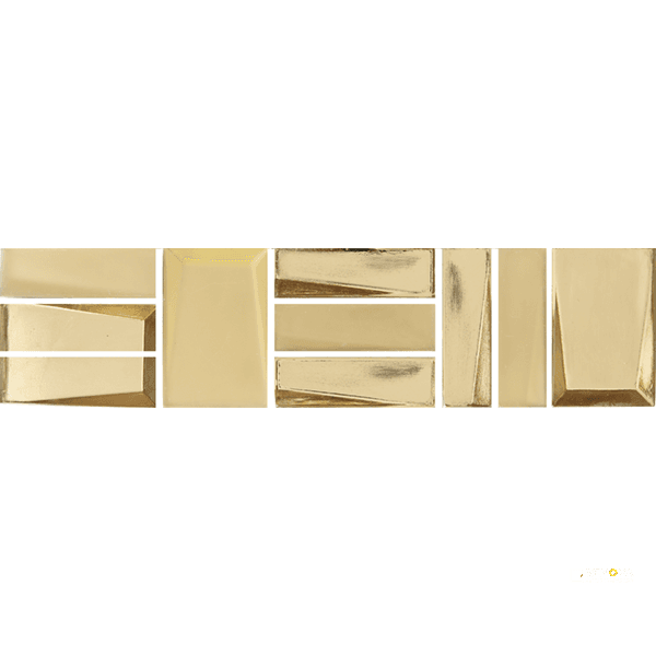 CROSSVILLE SIDEVIEW GLASS GOLD 3X12 ACCENT BAR MIXED