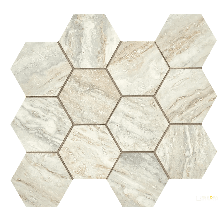 INVICTUS VEIN CUT POLISHED HEXAGON MOSAIC 4"