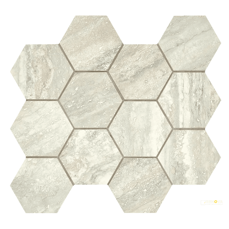 INVICTUS VEIN CUT MATTE HEXAGON MOSAIC 4"
