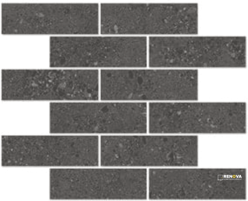 URBAN CONCRETE MATTE BRICK MOSAIC 2X6 - 12X12