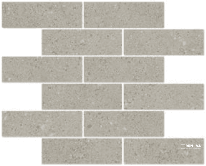 URBAN CONCRETE MATTE BRICK MOSAIC 2X6 - 12X12