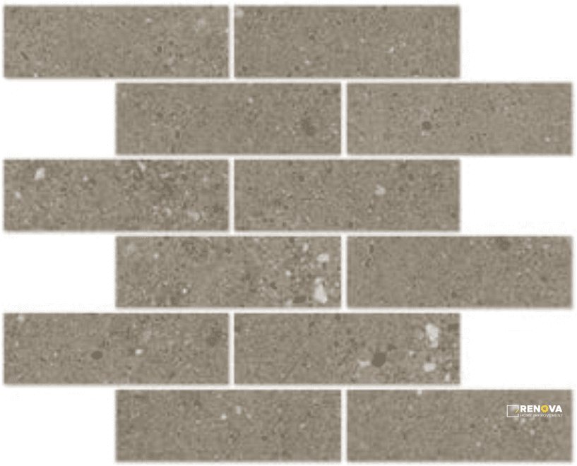 URBAN CONCRETE MATTE BRICK MOSAIC 2X6 - 12X12