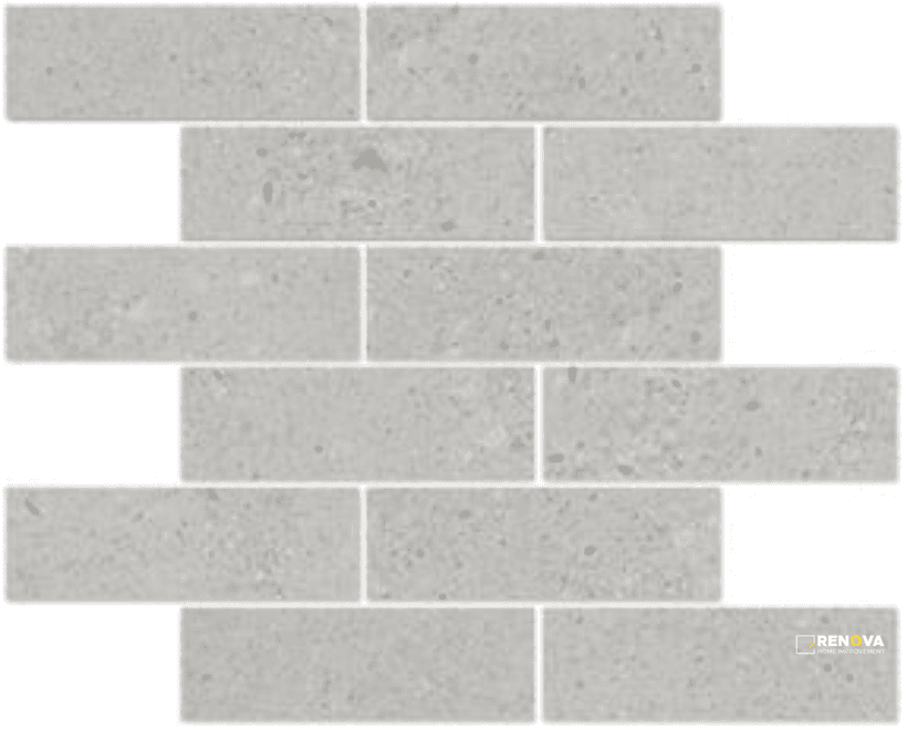 URBAN CONCRETE MATTE BRICK MOSAIC 2X6 - 12X12