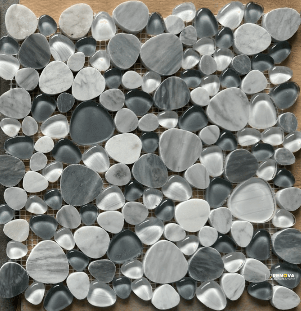 PEACH GREY MOSAIC 12" X 12"