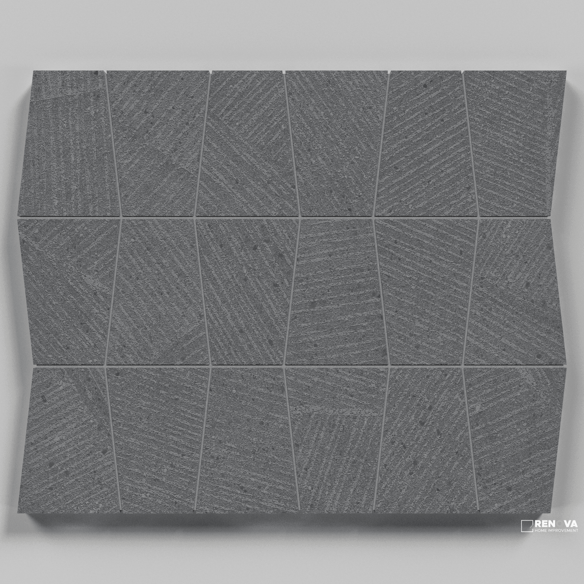 CROSSVILLE SAND GARDEN PROFOUND PEWTER TRAPEZOID MOSAIC UNPOLISHED 1.33 SF/SHT