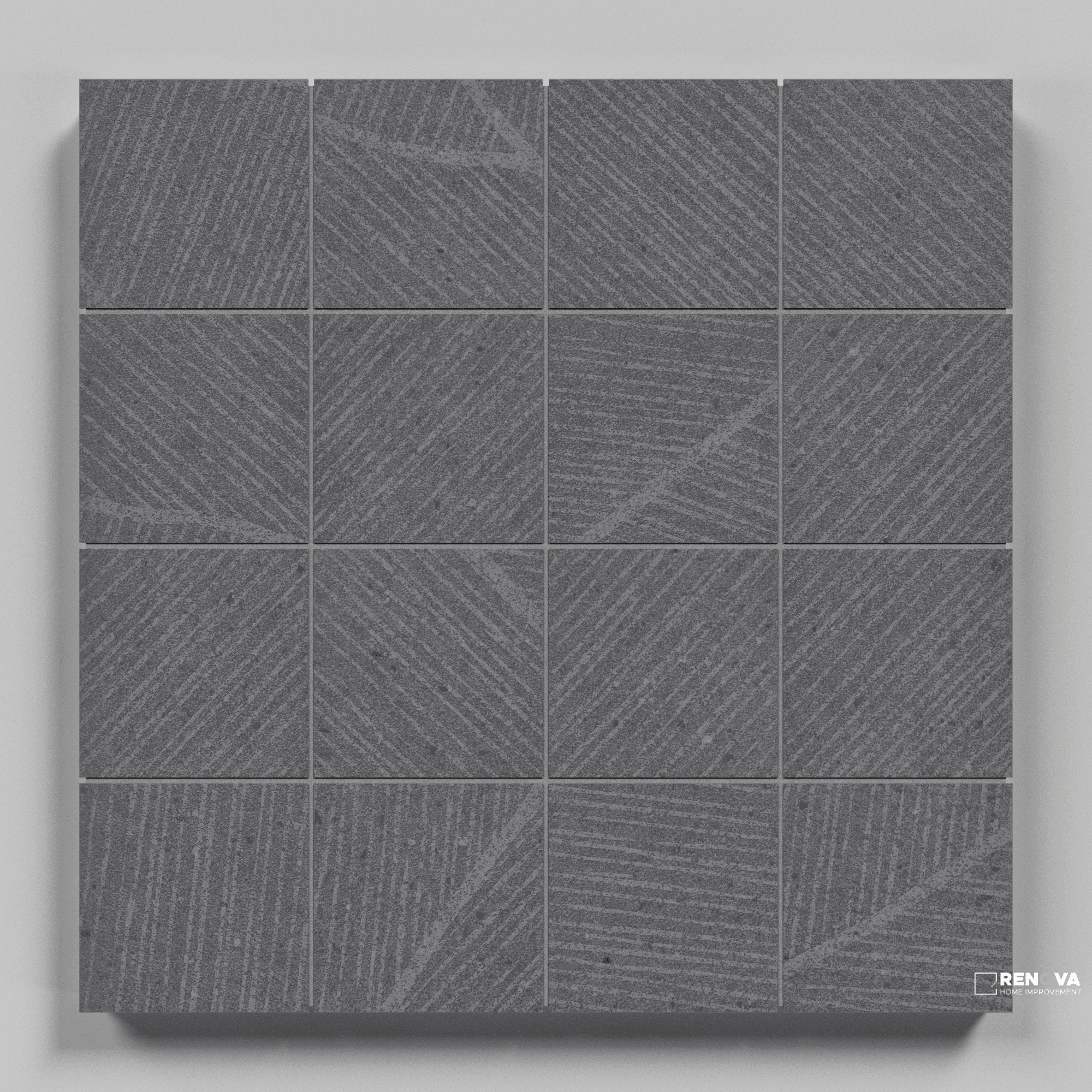 CROSSVILLE SAND GARDEN PROFOUND PEWTER 3X3 MOSAIC UNPOLISHED .98 SF/SHT