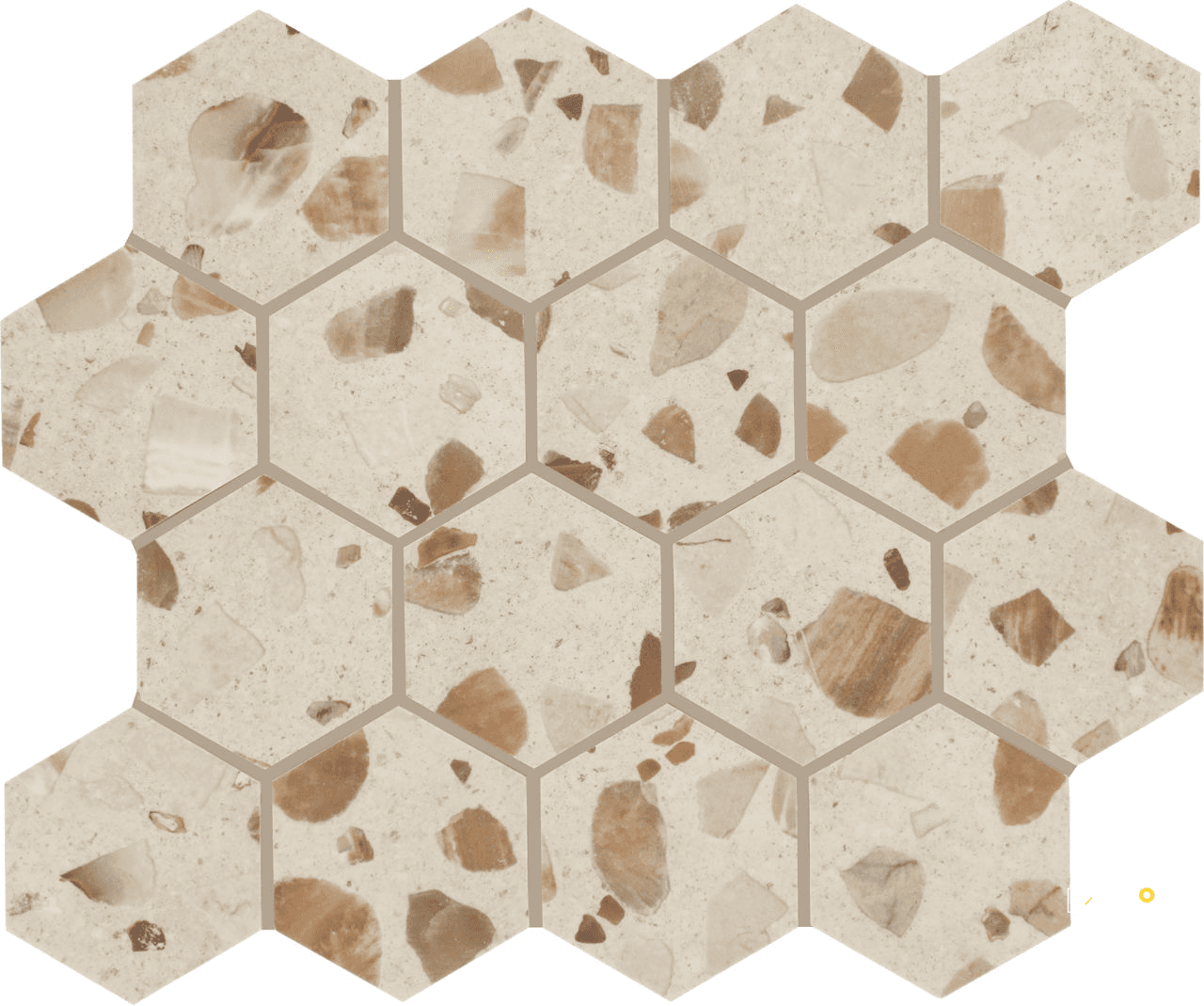 CURATION POLISHED HEXAGON 3MM MOSAIC - 15X12