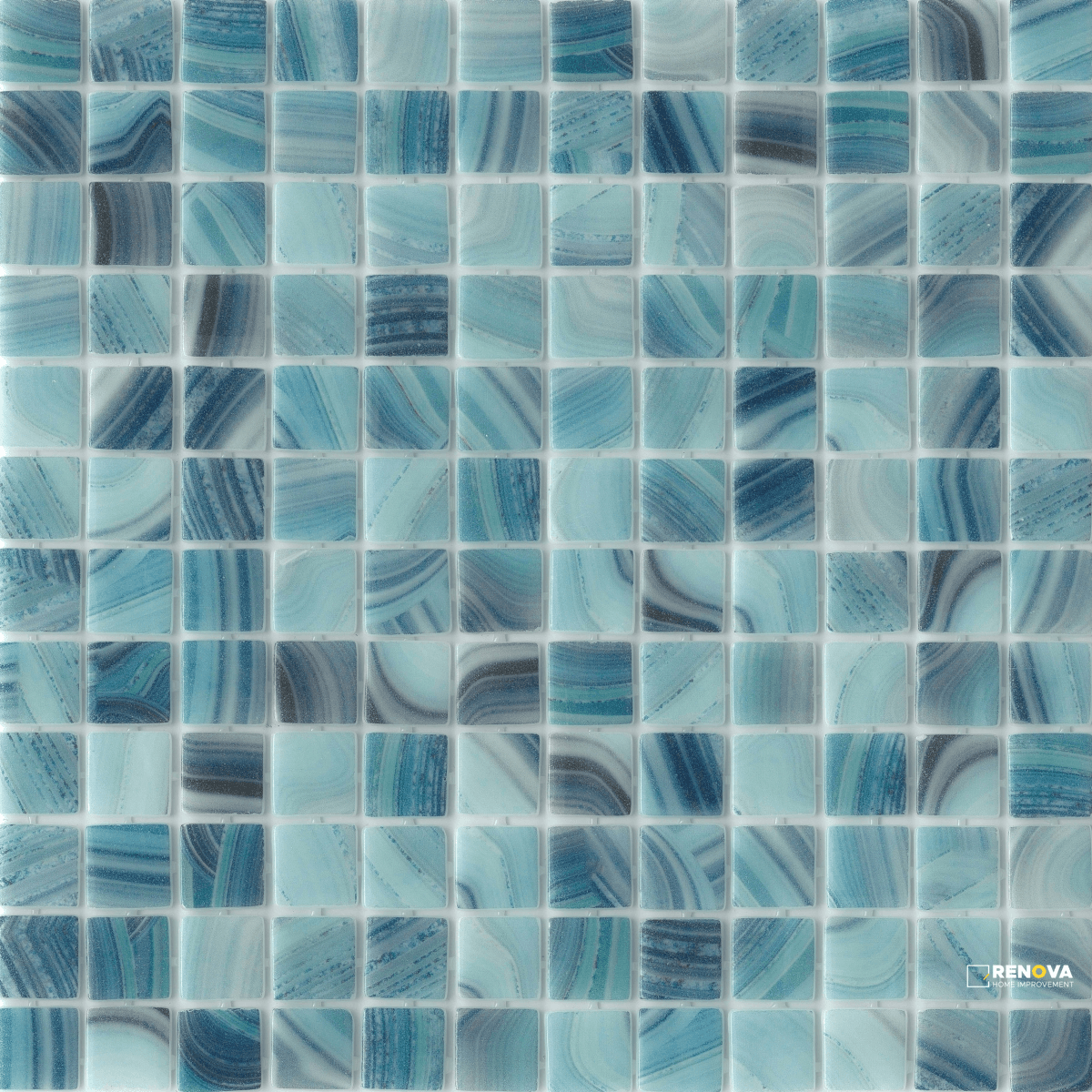 WATERLACE GLOSSY 1X1 MOSAIC 12X18