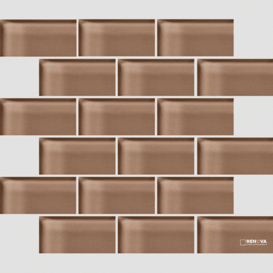CROSSVILLE GLASS BLOX LATTE 2X4 MOSAIC .9385 SF/SHT