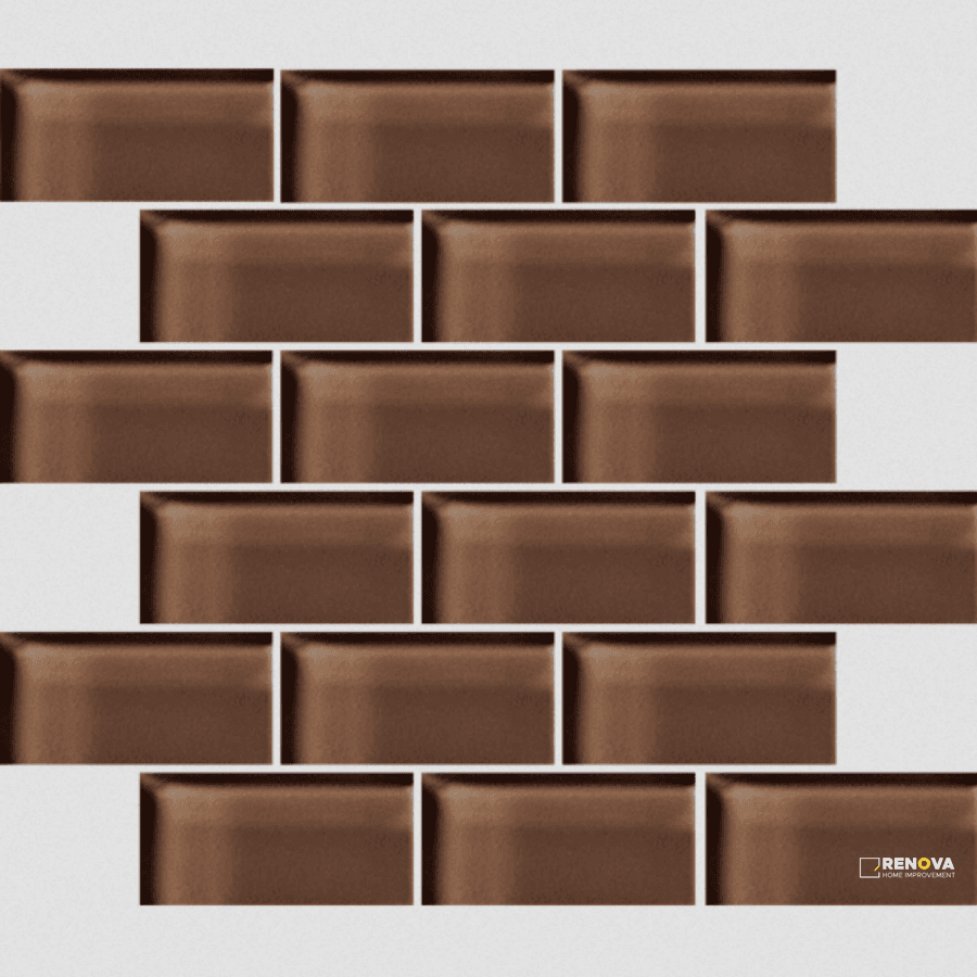 CROSSVILLE GLASS BLOX COFFEE 2X4 MOSAIC .9385 SF/SHT
