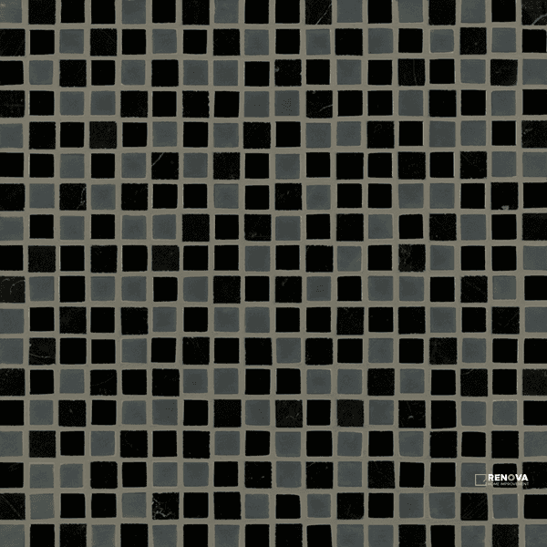CROSSVILLE EBB AND FLOW CINDERS AND SMOKE 1/2X1/2 MOSAIC .9588 SF/SHT