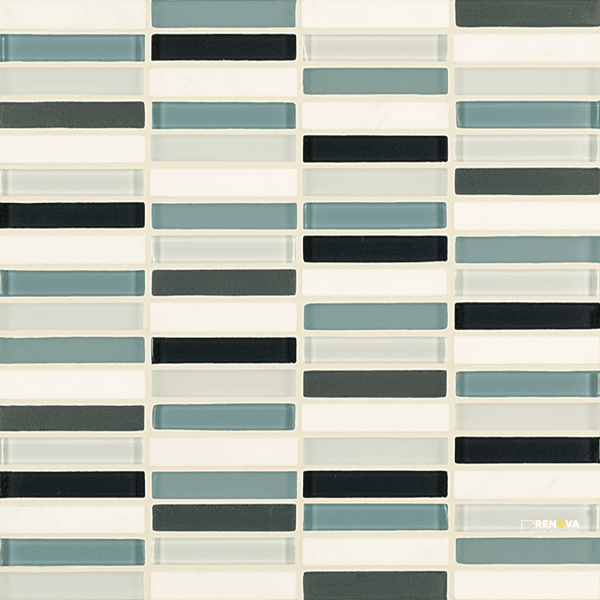 CROSSVILLE EBB AND FLOW WIND AND RAIN 1/2X3 STACKED MOSAIC .9588 SF/SHT