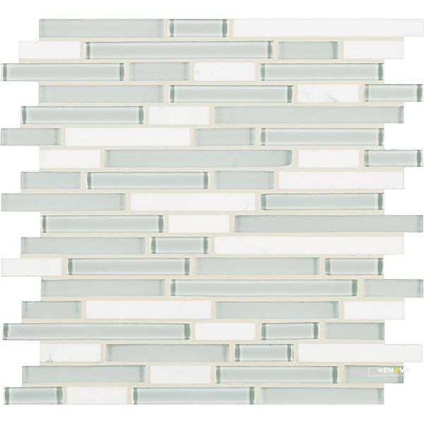 CROSSVILLE EBB AND FLOW SNOW AND ICE MIXED LINEAR MOSAIC 1 SF/SHT
