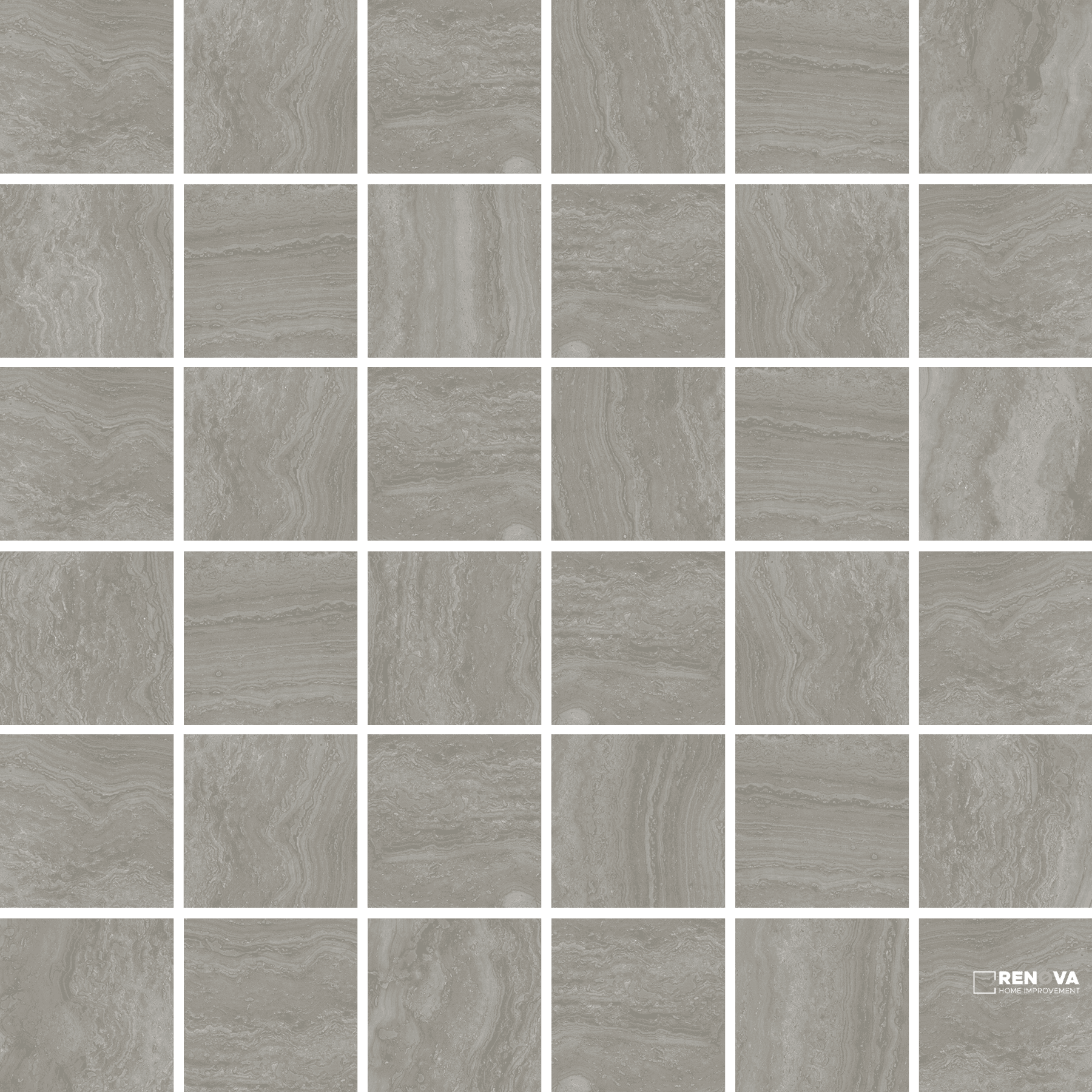 CROSSVILLE ACCESS POINT TRAVERTINE ASH 2X2 MOSAIC UNPOLISHED .98 SF/SHT