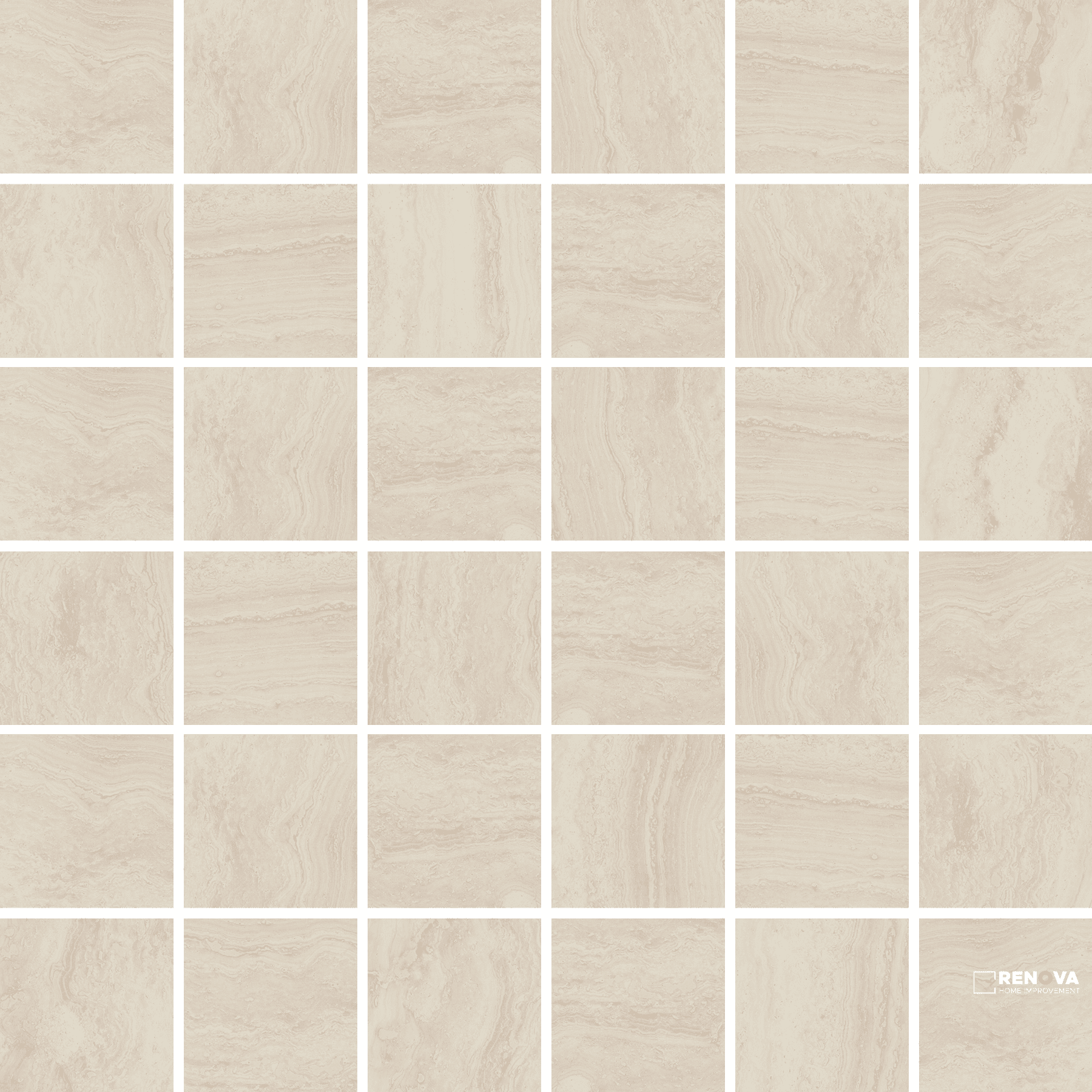 CROSSVILLE ACCESS POINT TRAVERTINE WHITE 2X2 MOSAIC UNPOLISHED .98 SF/SHT