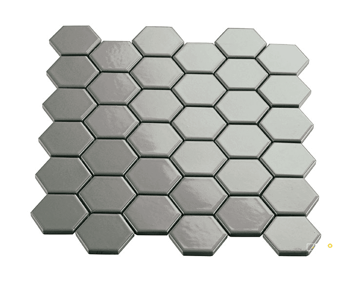 CROSSVILLE MULTIPLIER GREY 2X2 HEXAGON MOSAIC GLOSS .84 SF/SHT
