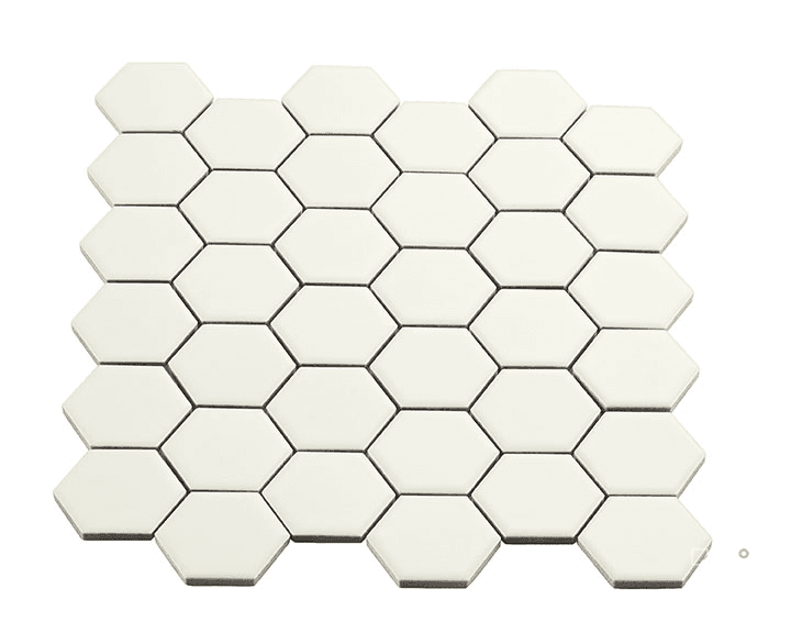 CROSSVILLE MULTIPLIER WHITE 2X2 HEXAGON MOSAIC MATTE .84 SF/SHT