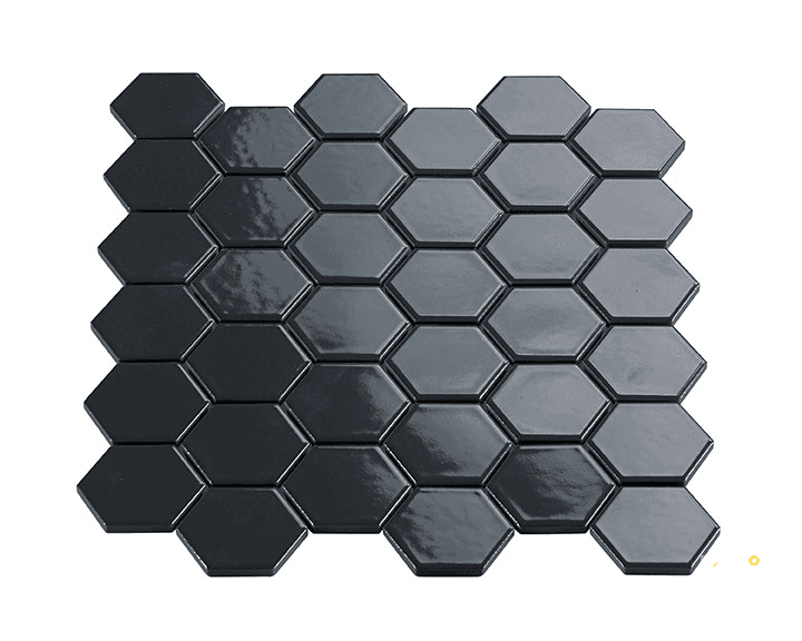 CROSSVILLE MULTIPLIER DARK GREY 2X2 HEXAGON MOSAIC GLOSS .84 SF/SHT