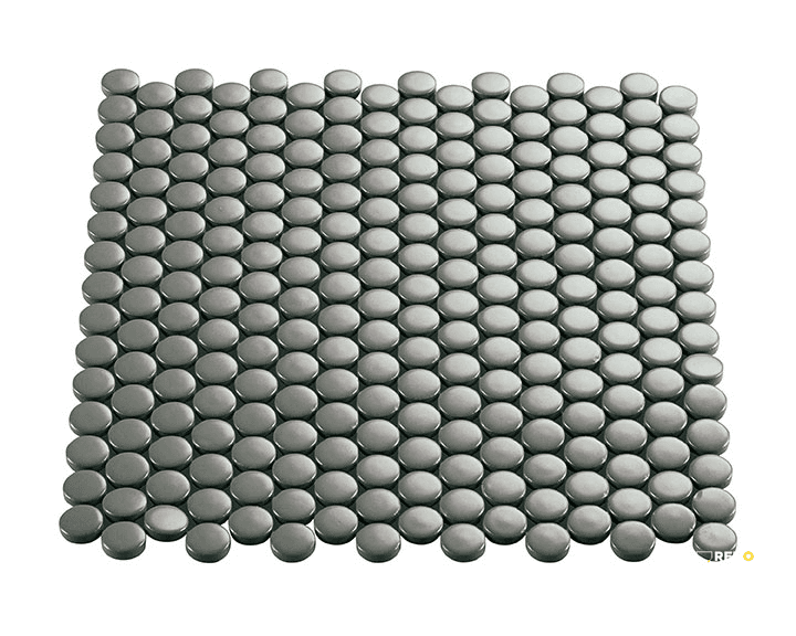 CROSSVILLE MULTIPLIER GREY 3/4 PENNY ROUND MOSAIC GLOSS 1 SF/SHT