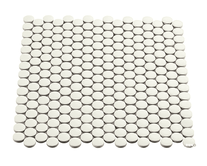 CROSSVILLE MULTIPLIER WHITE 3/4 PENNY ROUND MOSAIC MATTE 1 SF/SHT