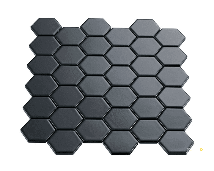 CROSSVILLE MULTIPLIER DARK GREY 2X2 HEXAGON MOSAIC MATTE .84 SF/SHT
