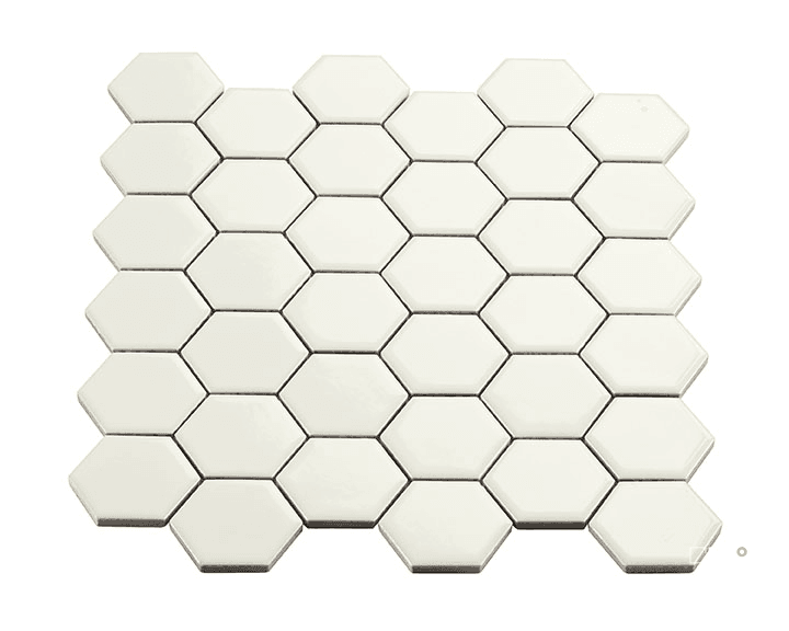 CROSSVILLE MULTIPLIER WHITE 2X2 HEXAGON MOSAIC GLOSS .84 SF/SHT