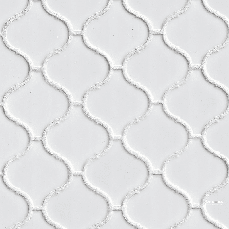 WHITE GLOSSY ARABESQUE 6MM ( 10.95 SF PER BOX )