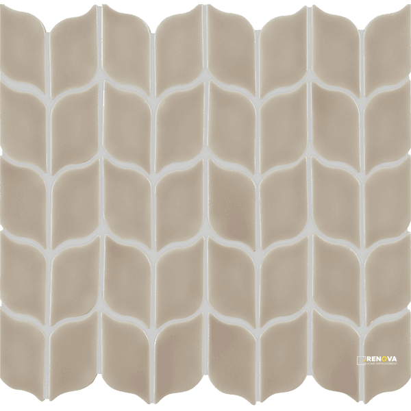 CROSSVILLE HANDWRITTEN NEUTRALS POST CARD LEAF MOSAIC GLOSS .875 SF/SHT