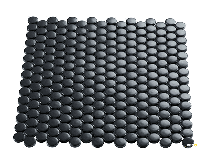 CROSSVILLE MULTIPLIER DARK GREY 3/4 PENNY ROUND MOSAIC GLOSS 1 SF/SHT